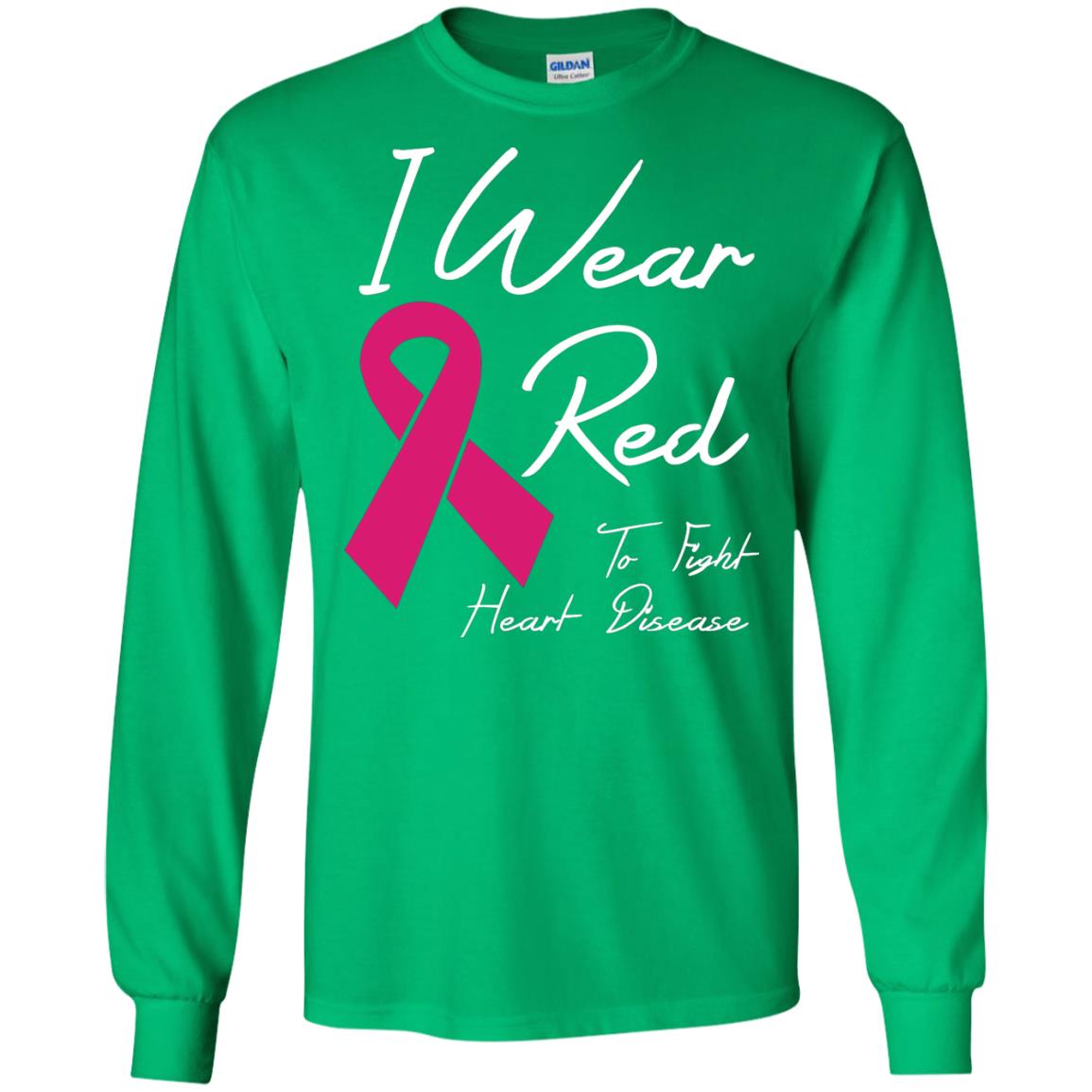I Wear Red To Fight Heart Disease T-shirt Irish Green