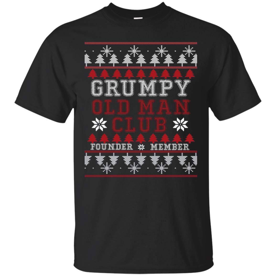 Grumpy Old Man Club Founder Member Ugly Christmas Idea Shirt Black