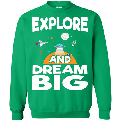 Explore And Dream Big Space Universe Planet Shirt Irish Green