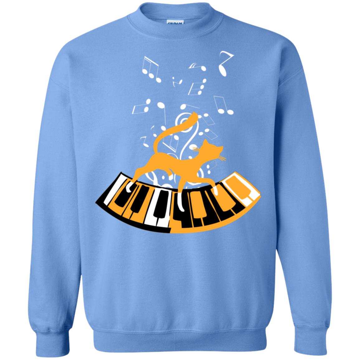 Cat Plays Piano Shirt For Mens Womens Carolina Blue