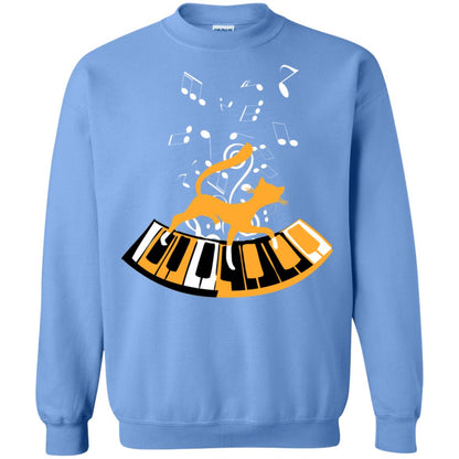 Cat Plays Piano Shirt For Mens Womens Carolina Blue