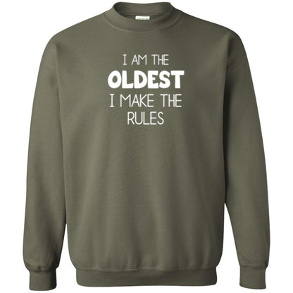 Family T-shirt I'm The Oldest I Make The Rules Military Green