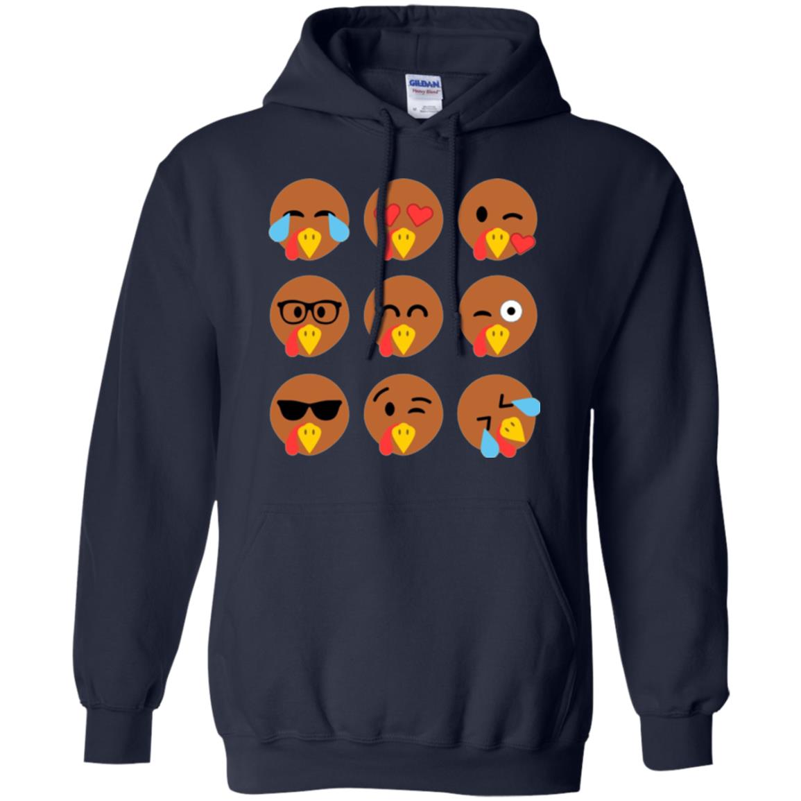 Thanksgiving T-shirt Turkey Emojis Navy