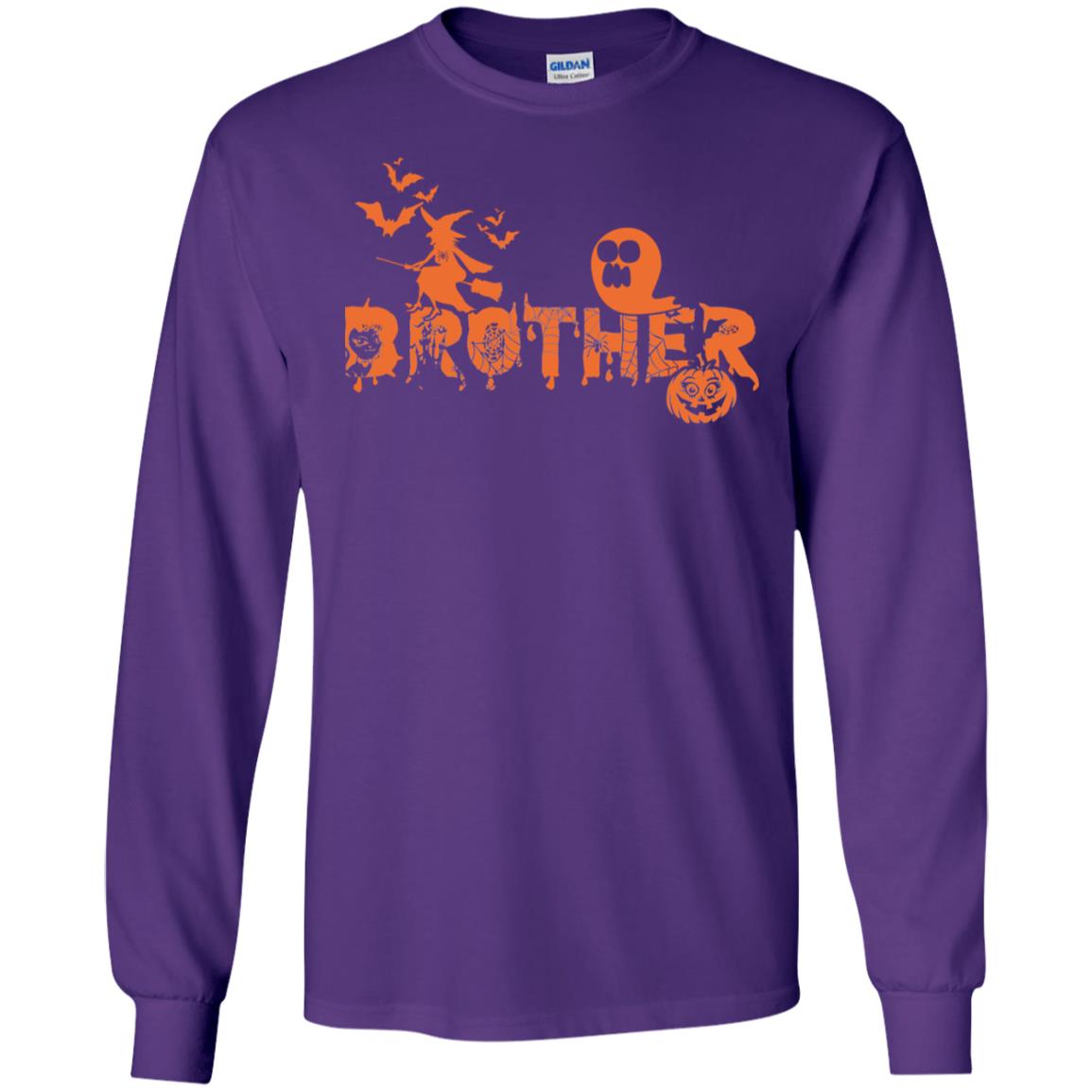 Halloween Pumpkin Brother Family Shirt Purple