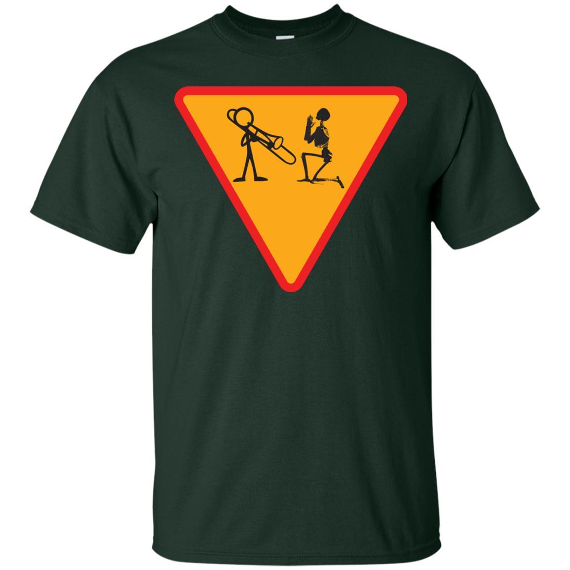 Trombone Lovers T-Shirt Funny Trombone Forest Green
