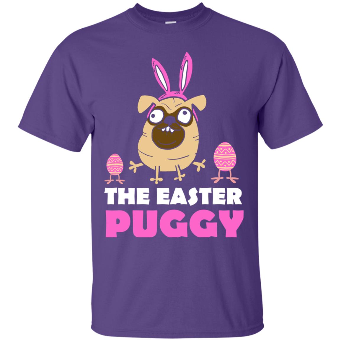 The Easter Puggy Cool Dog T-shirt For Easter Holiday Purple