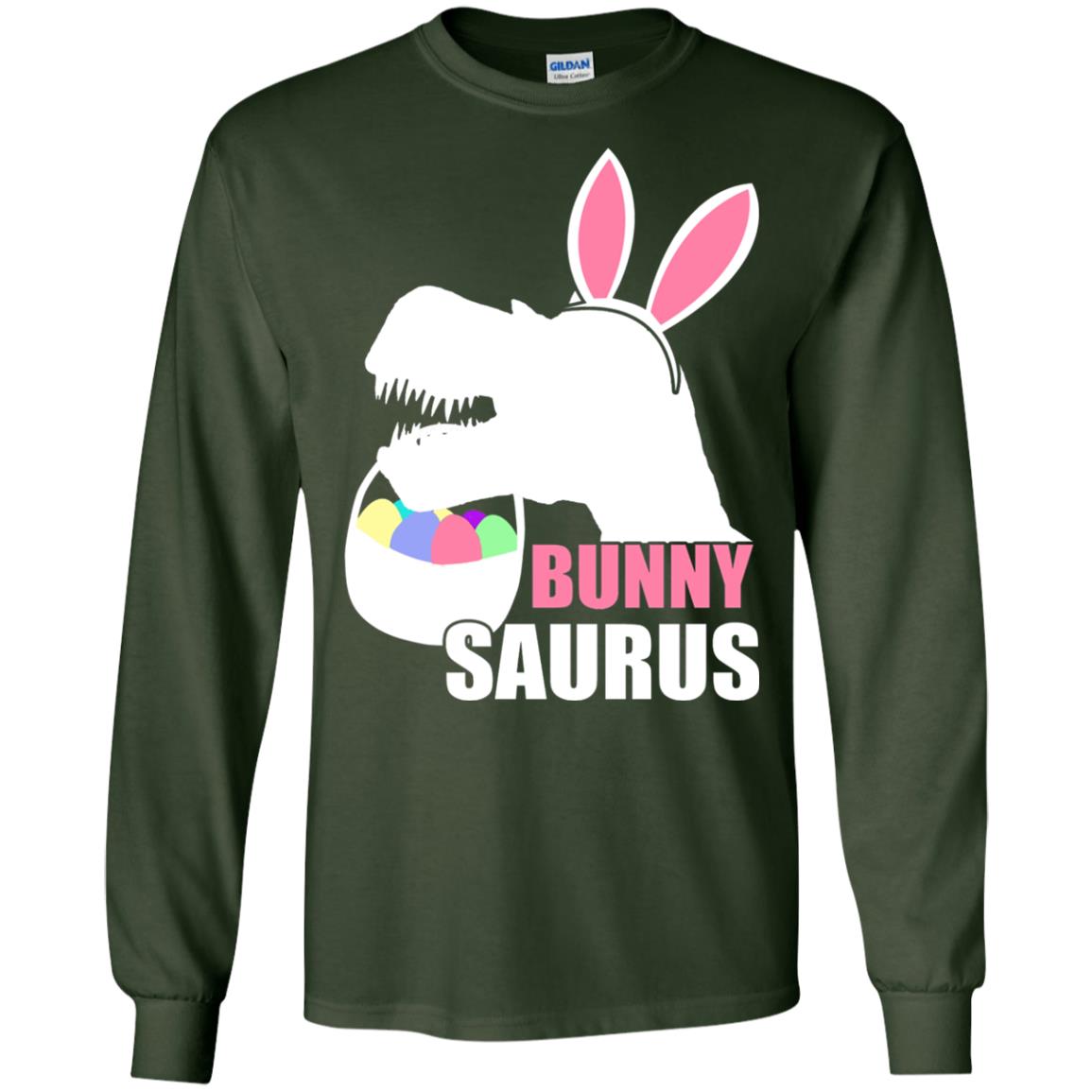 Bunnysaurus Easter Dinosaur Lover Shirt Forest Green