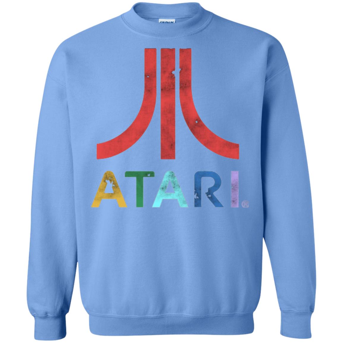 Colorful Retro Atari Gaming Logo T-shirt Carolina Blue
