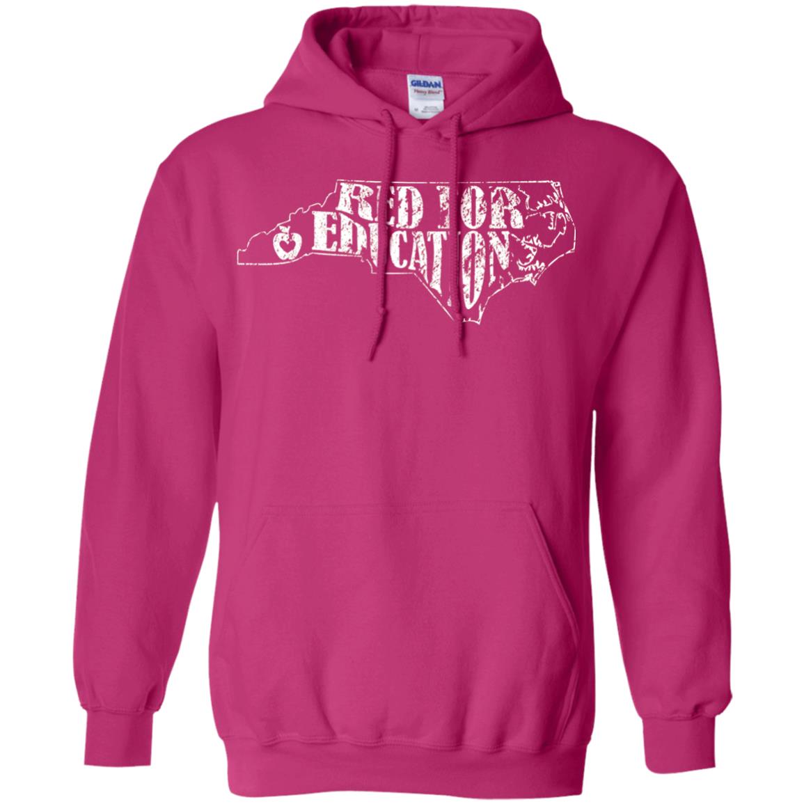 Distressed North Carolina Nc Red For Educator Shirt Heliconia