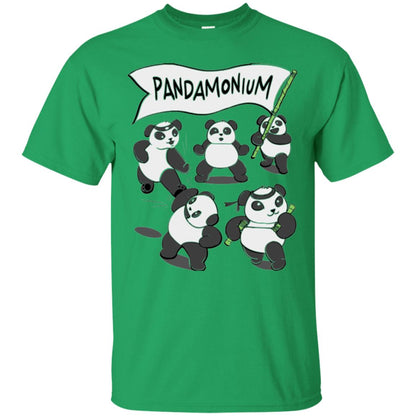Panda Lovers T-shirt Pandamonium Irish Green