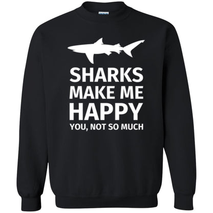 Sharks Lovers T-shirt Make Me Happy You Not So Much Black