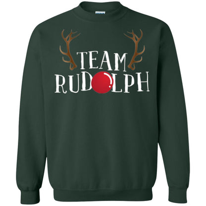 Christmas T-shirt Reindeer Team Rudolph Forest Green
