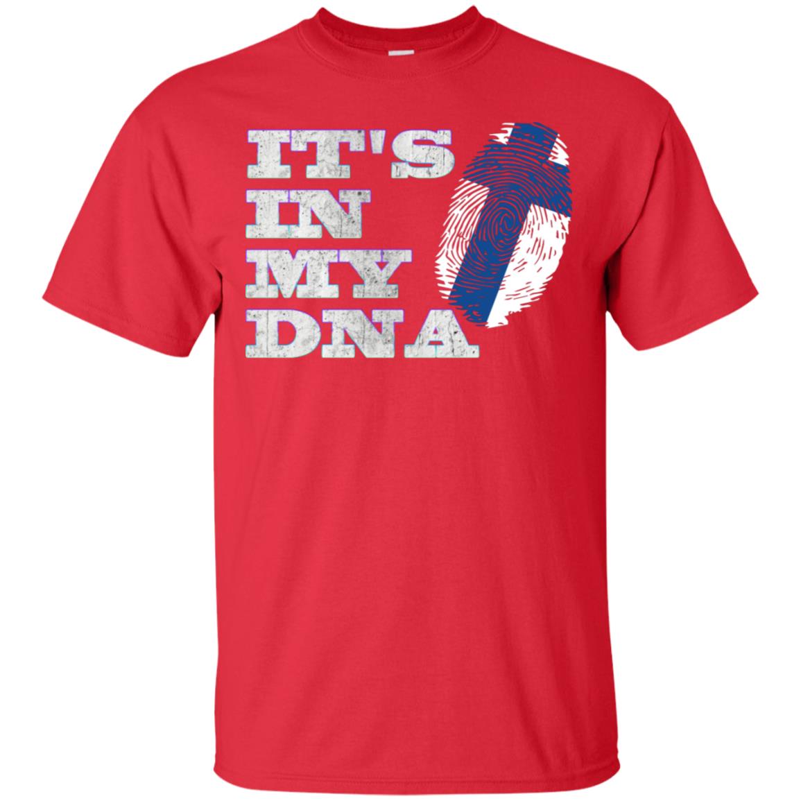 It's In My Dna Finnish Finland Flag Shirt Red