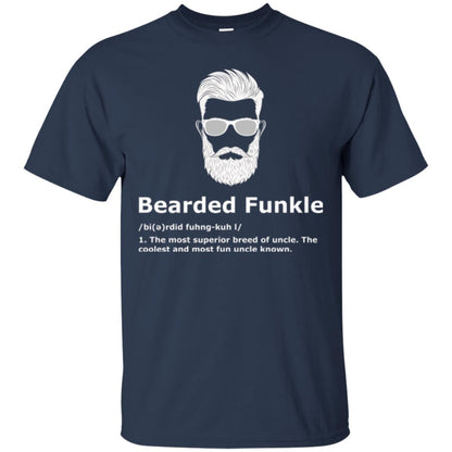 Funny Uncle T-shirt Bearded Funkle Navy