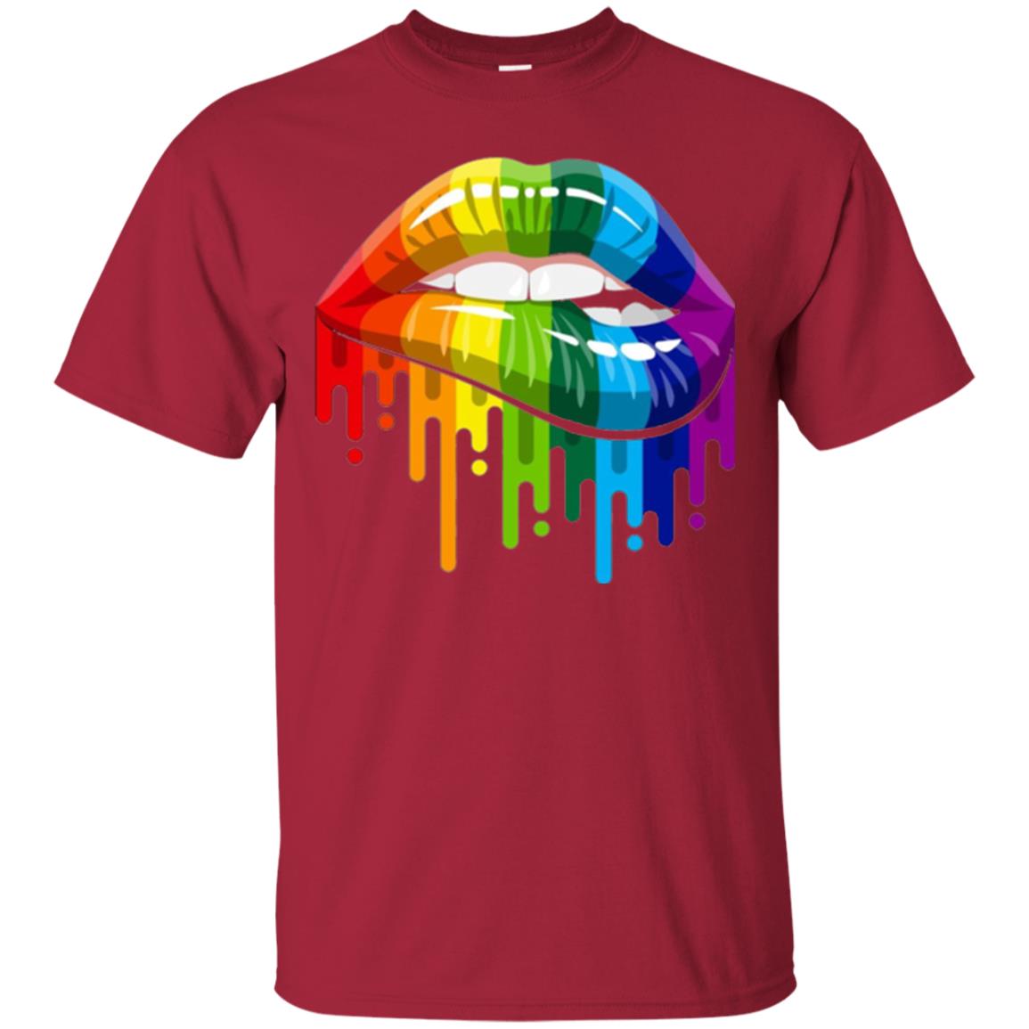 Rainbow Lips Pride Lgbt T-shirt Cardinal