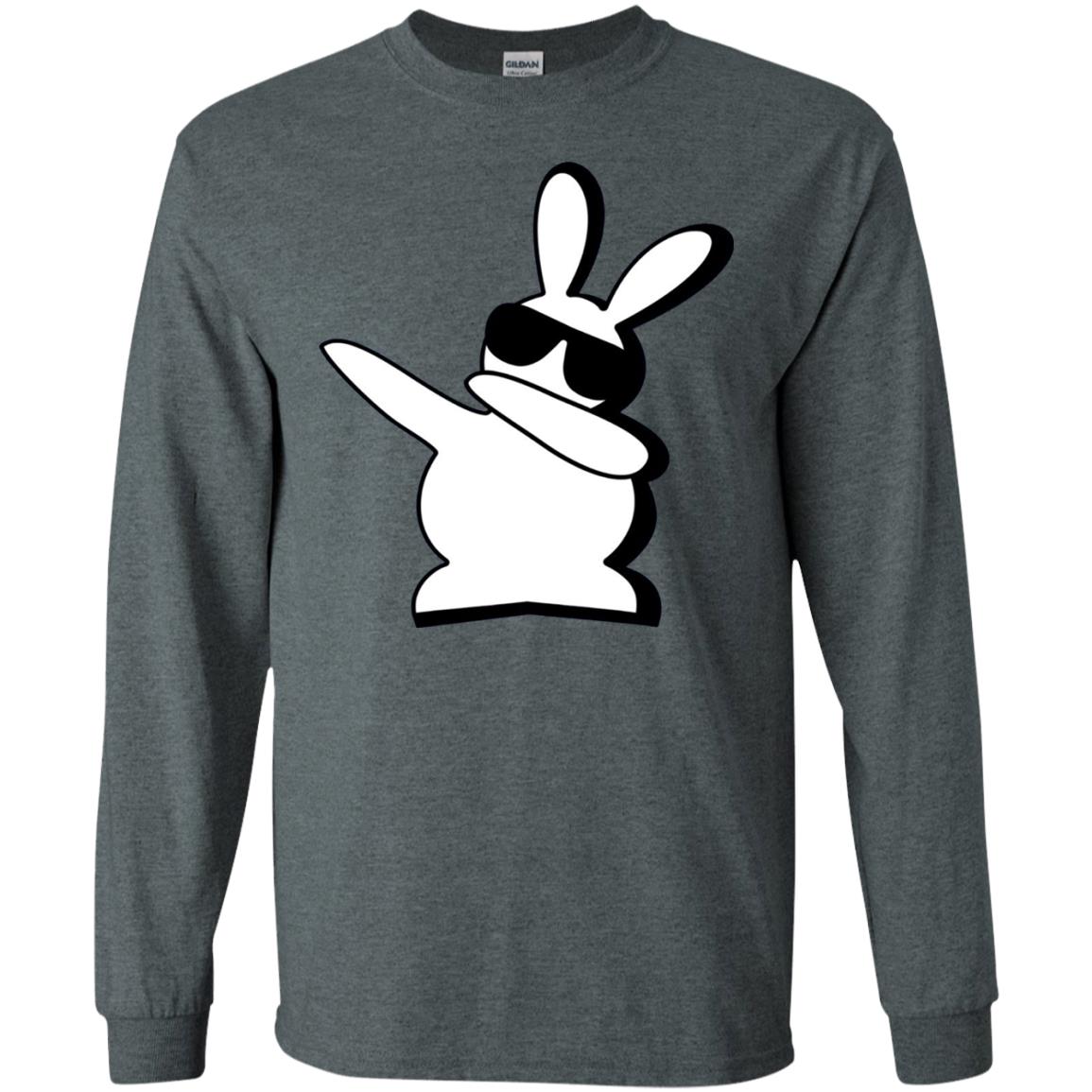 Dabbing Hip Hop Bunny Easter Dab Rabbit Dance T-shirt Dark Heather