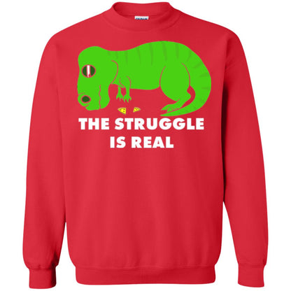 Funny Dinosaus T-shirt The Struggle Is Real Red