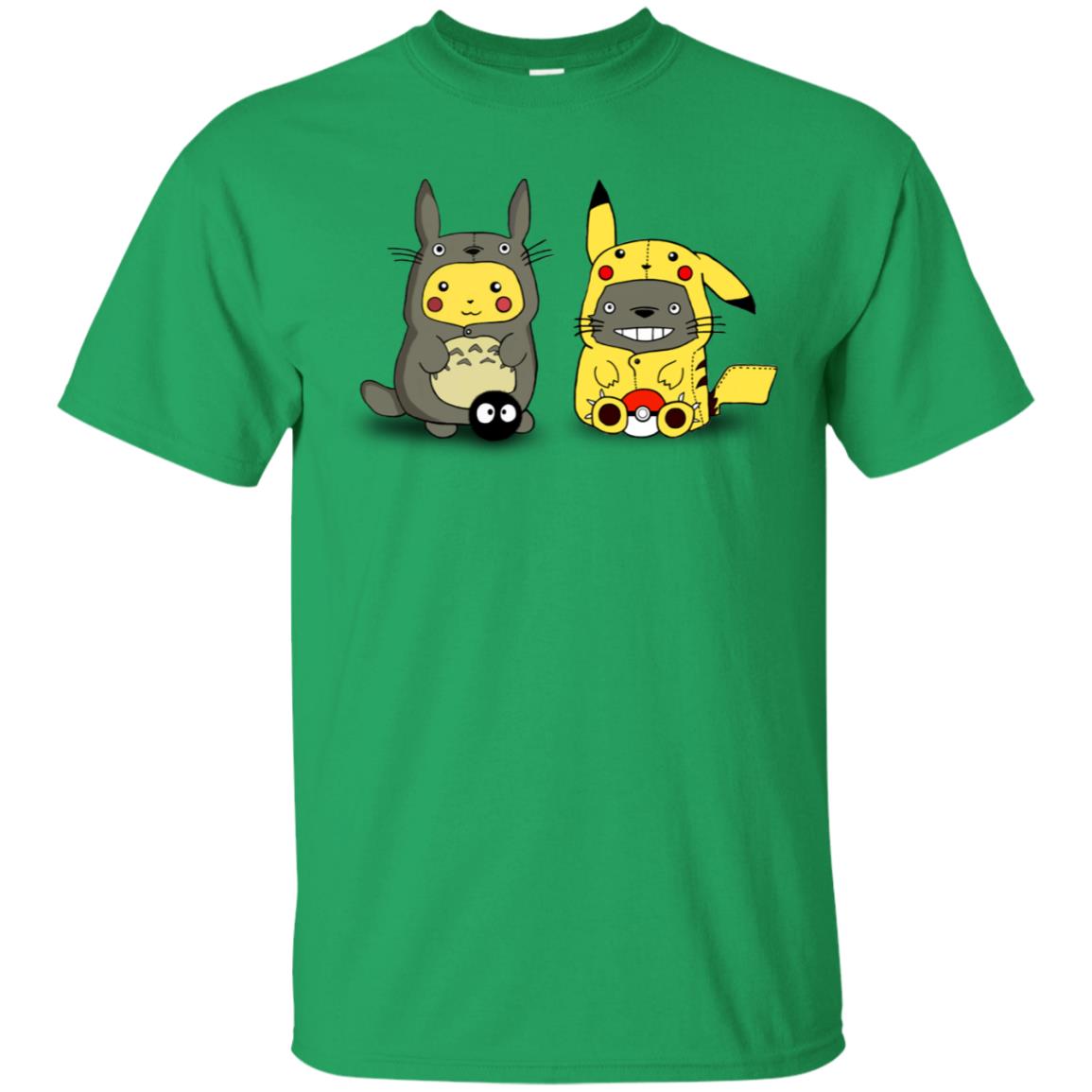 Pikachu Cosplay Totoro And Totoro Cosplay Pikachu T-shirt Irish Green