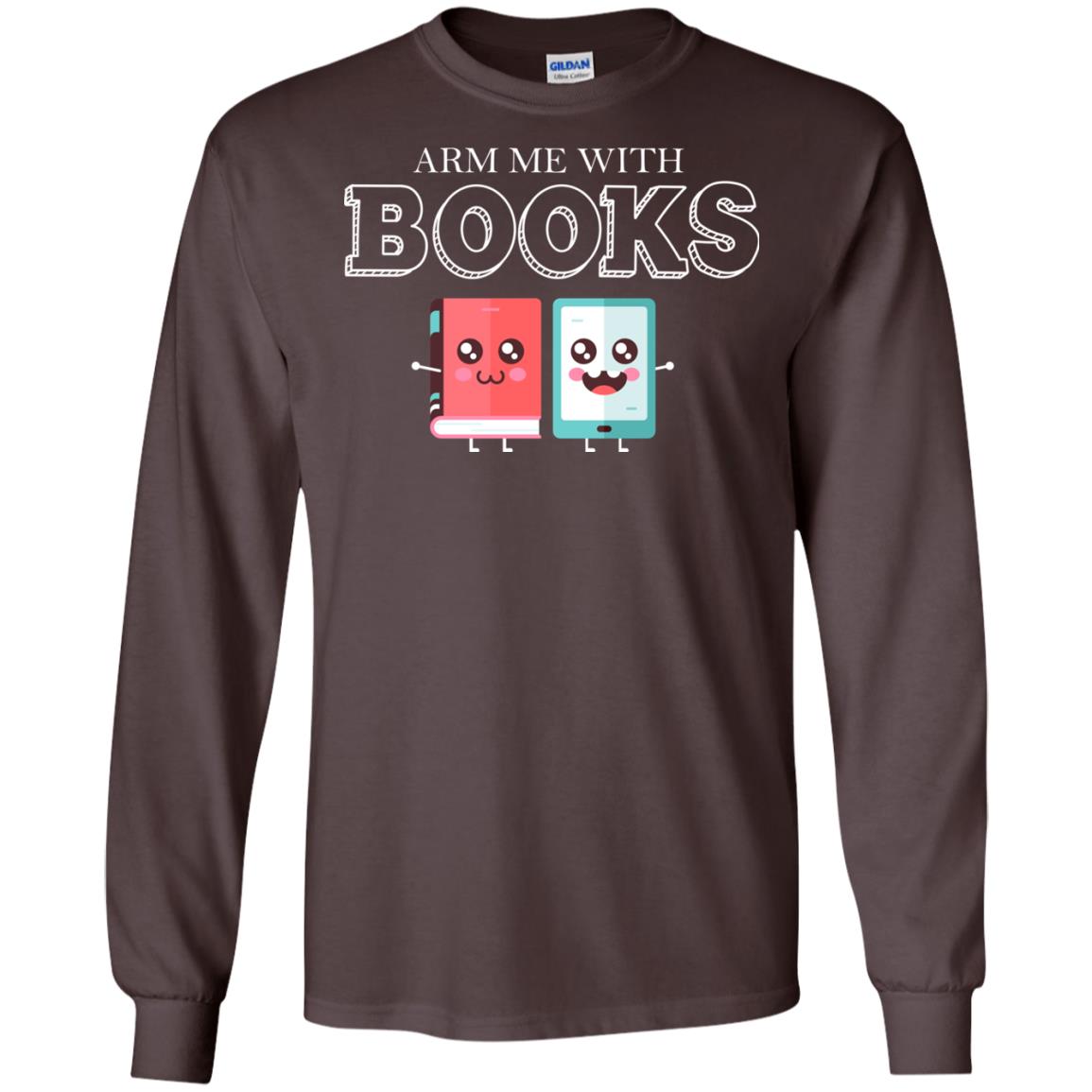 Arm Me With Books Gun Control T-shirt Dark Chocolate