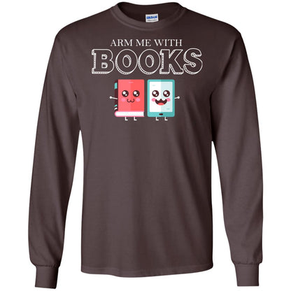 Arm Me With Books Gun Control T-shirt Dark Chocolate