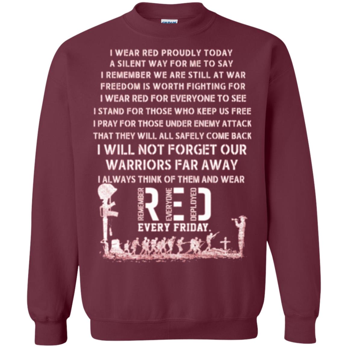 Red Friday Military T-shirt Wear Red Friday Maroon
