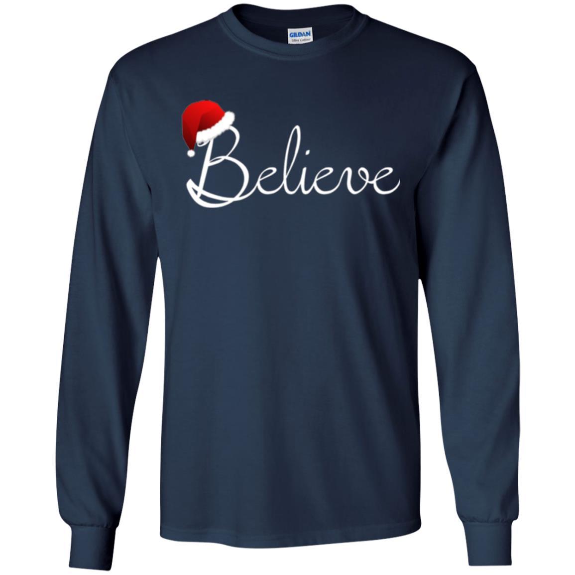 Believe Christmas Shirt - Best Santa Christmas T-shirt Navy