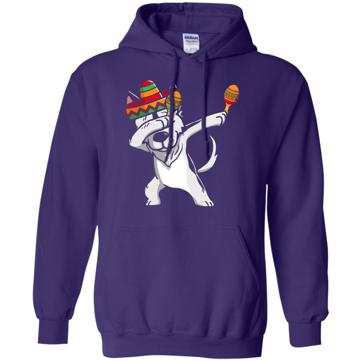 Dabbing Husky Funny Cinco De Mayo T-shirt Purple