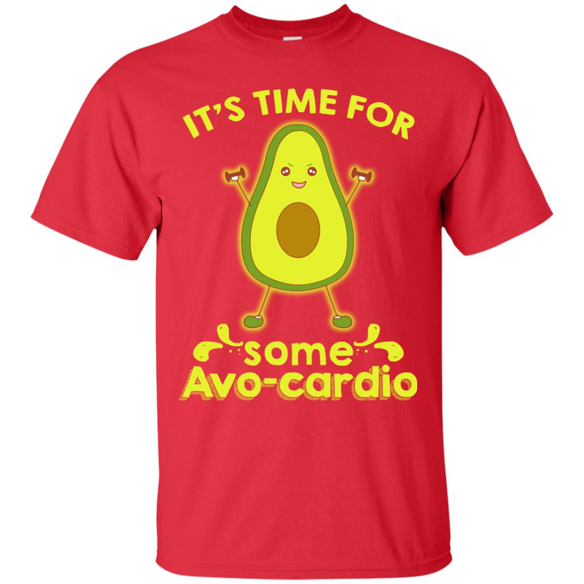 Nice-it's Time For Some Avo-cardio Avocado Fitness Gym Shirt Red