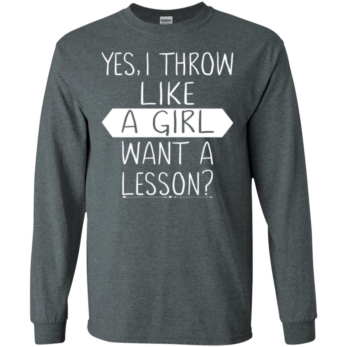 Softball T-shirt Yes I Throw Like A Girl Want A Lesson Dark Heather