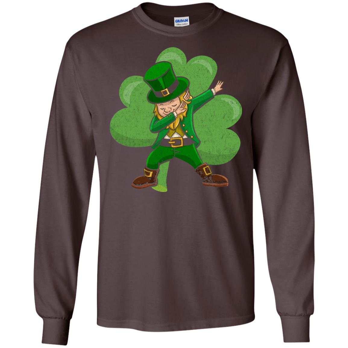 Funny Dabbing Leprechaun Shirt St Patricks Day T-shirt Dark Chocolate