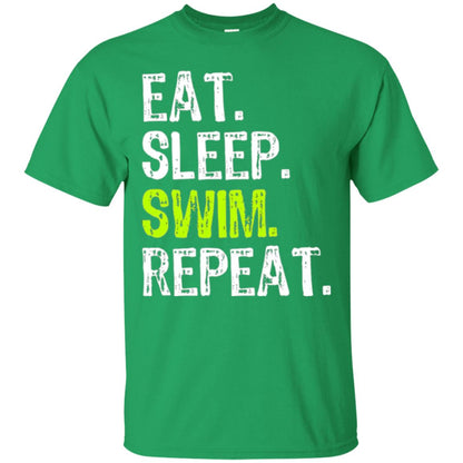 Swim Lovers T-shirt Eat Sleep Swim Repeat Irish Green