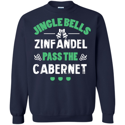 Christmas T-Shirt Jingle Bells Zinfandel Pass The Cabernet Navy