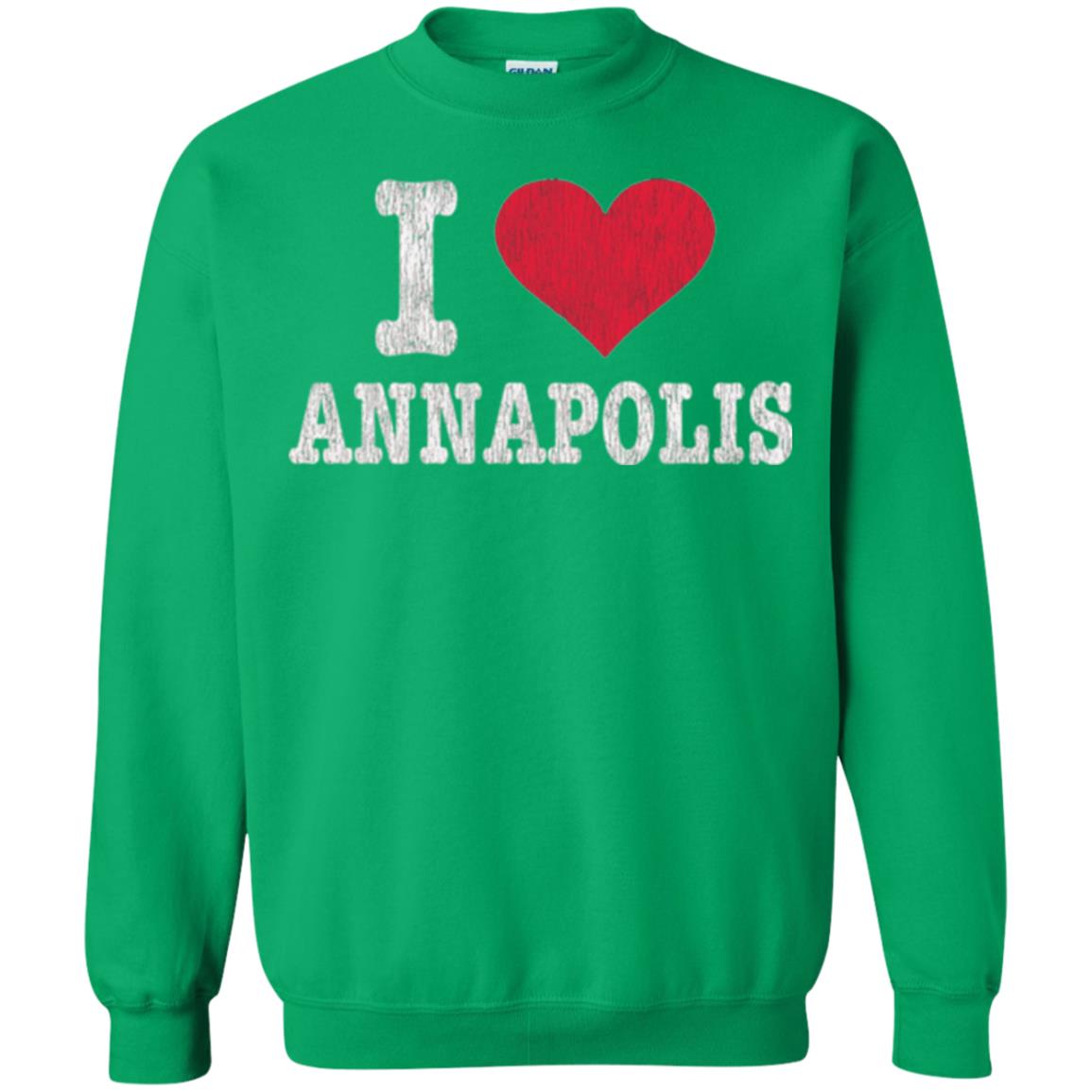Distressed Retro I Love Annapolis T-shirt Irish Green