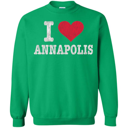 Distressed Retro I Love Annapolis T-shirt Irish Green