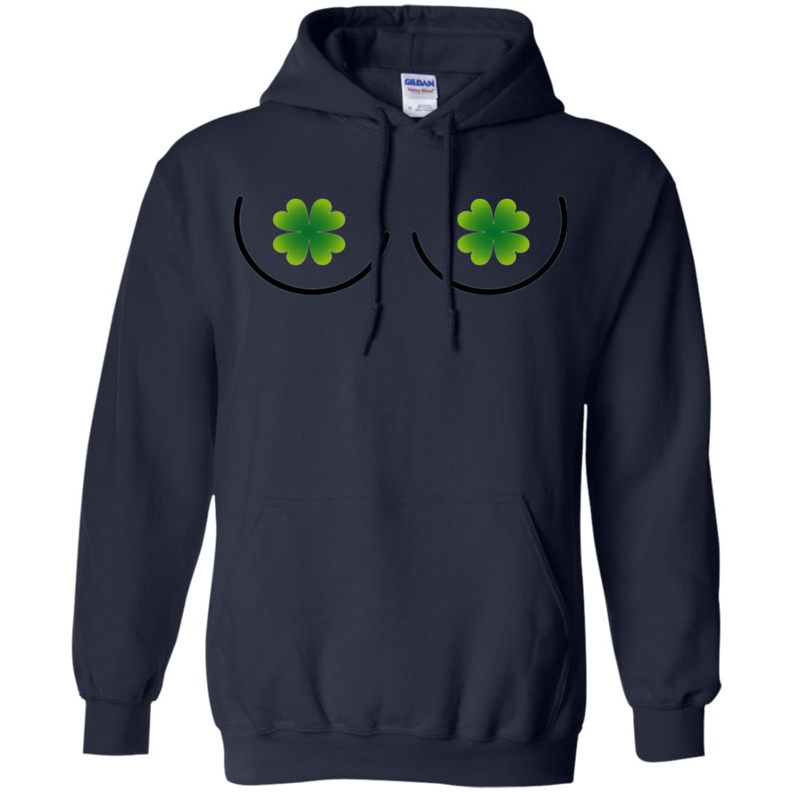 Irish Shamrock Boobs St. Patrick_s Day T-shirt Navy