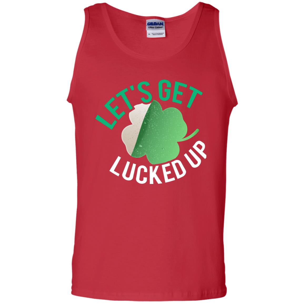 Let's Get Lucked Up Shamrocks Saint Patrick's Day T-shirt Red