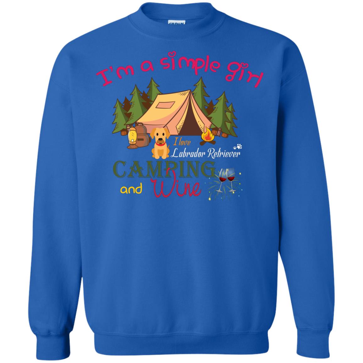 I’m A Simple Girl I Love Labrador Camping And Wine Shirt Royal