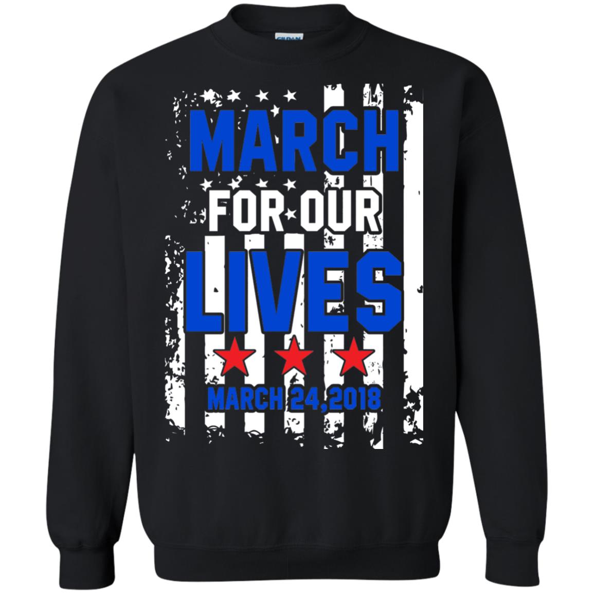March For Our Lives With American Flag Gun Control T-shirt Black