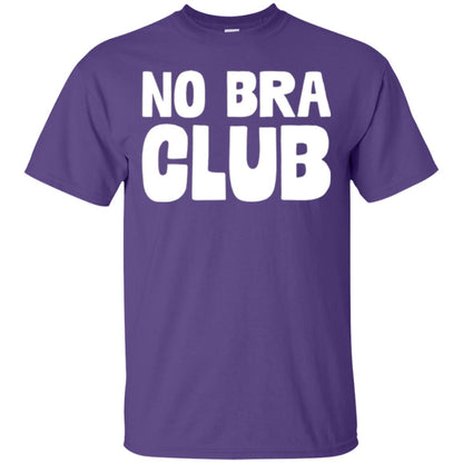 No Bra Club T-shirt Funny Feminist Women No Bra Purple