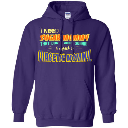 I Need A Sugar Mommy That Don't Want Sugar I Need Diabetic Mommy Shirt Purple