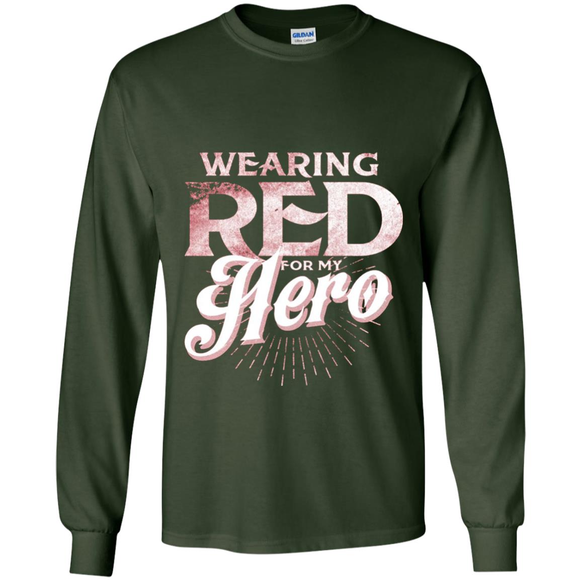 Wearing Red For My Hero Proud Us Army Shirt Forest Green