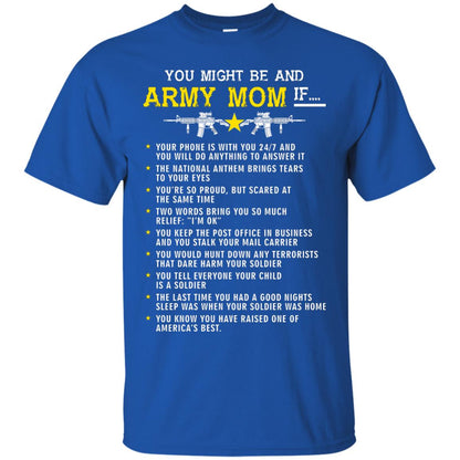 Veteran T-shirt You Might Be An Army Mom If Royal