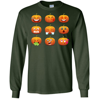 Funny Pumpkins Emoji Halloween Gift Shirt Forest Green