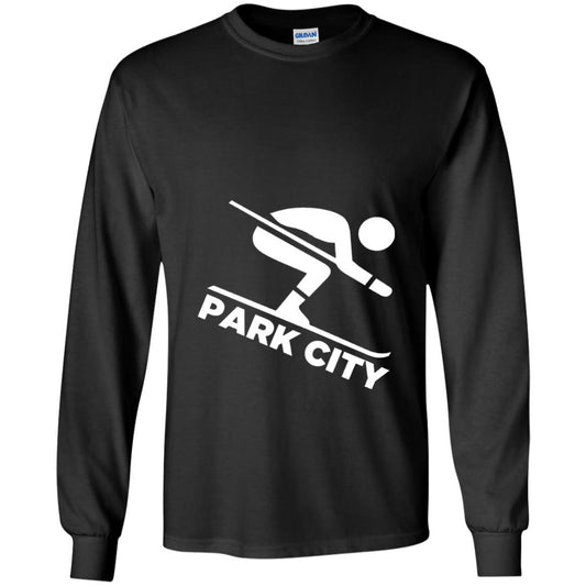 Downhill Skiing T-shirt Park City Utah Black