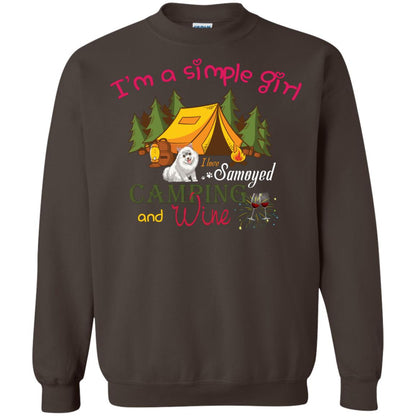 I’m A Simple Girl I Love Samoyed Camping And Wine Shirt Dark Chocolate