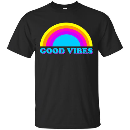 Rainbow Groovy Good Vibes T-shirt Black