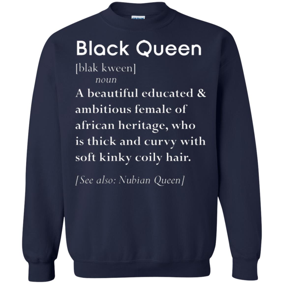 Nubian Queen T-shirt Black Queen Definition Navy
