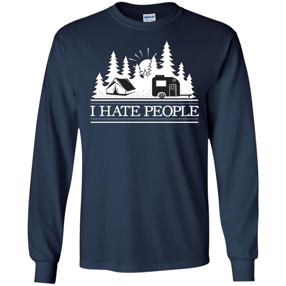 I Hate People Camping Lover Shirt Navy