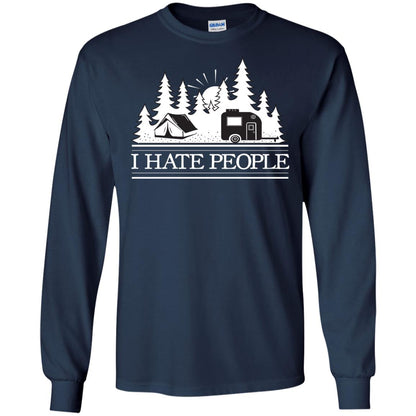I Hate People Camping Lover Shirt Navy