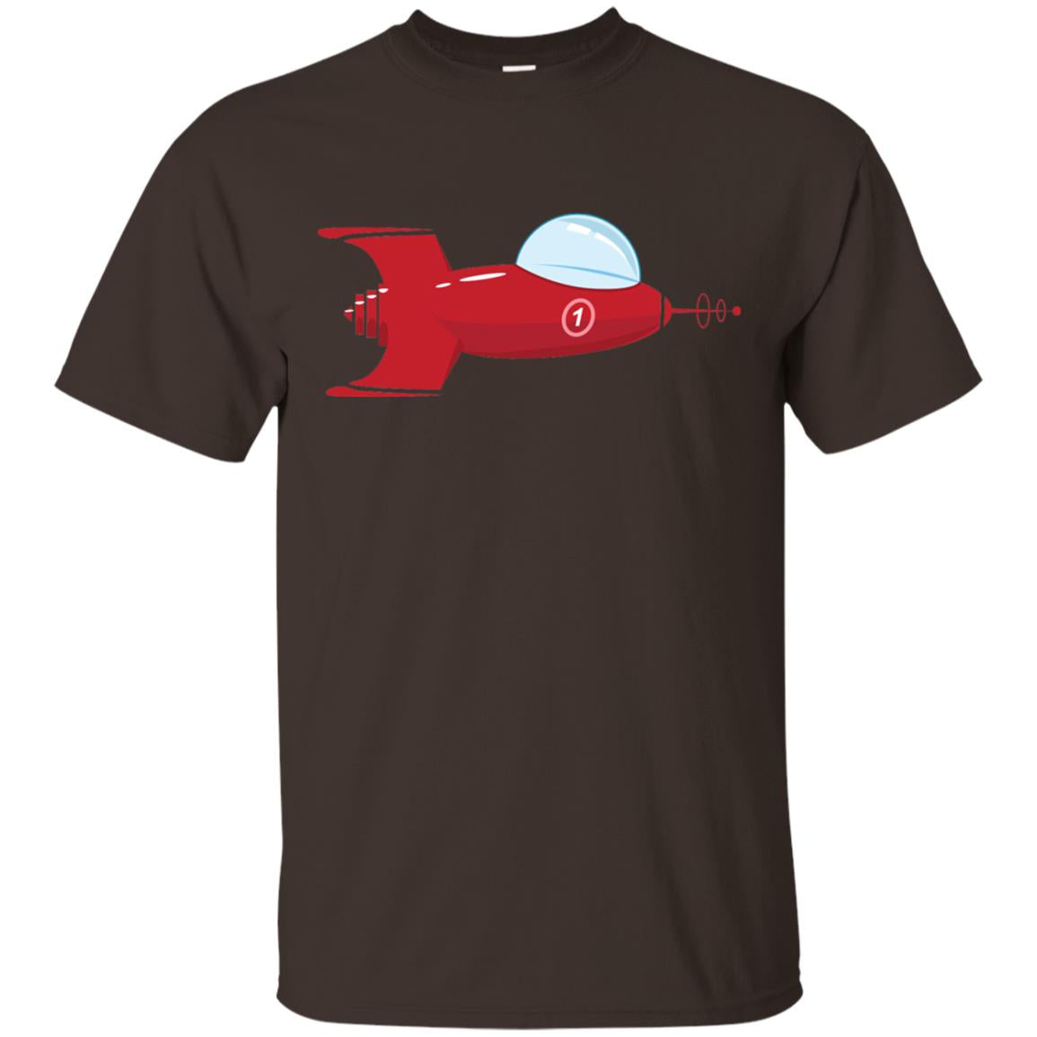 Vintage Spaceship Video Game Gamer T-shirt Dark Chocolate